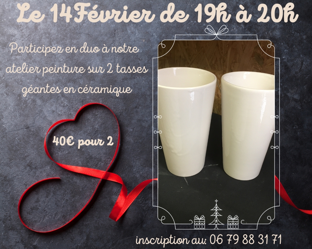 Atelier peinture sur céramique en duo